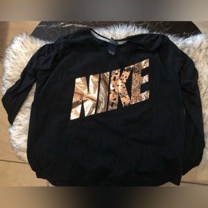 Nike black and rose gold